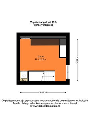 Floorplan - Vogelenzangstraat 23-3, 1058 SN Amsterdam